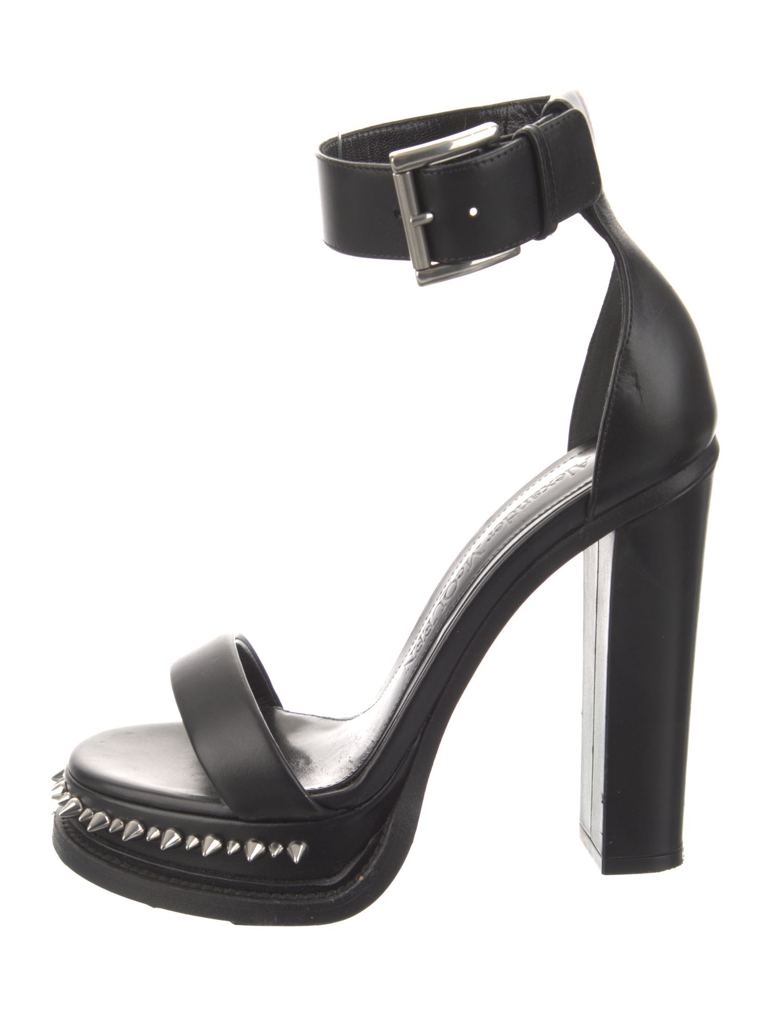 Alexander McQueen Leather Studded Accents Sandals