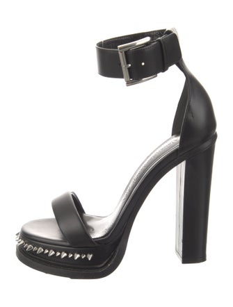 Alexander McQueen Leather Studded Accents Sandals