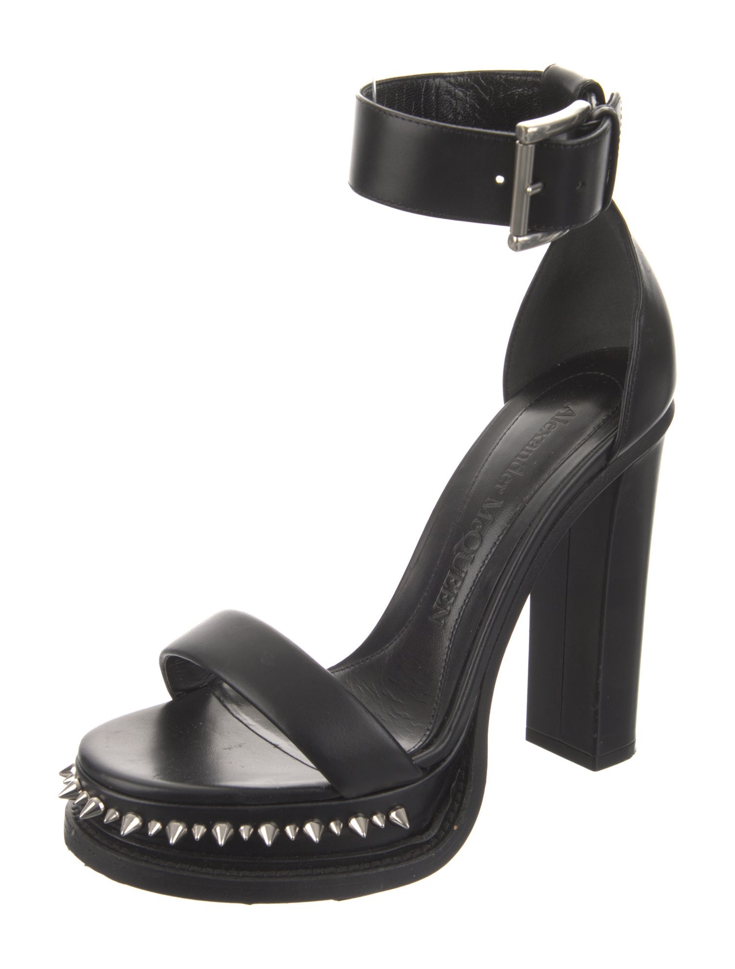 Alexander McQueen Leather Studded Accents Sandals