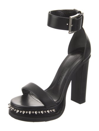Alexander McQueen Leather Studded Accents Sandals