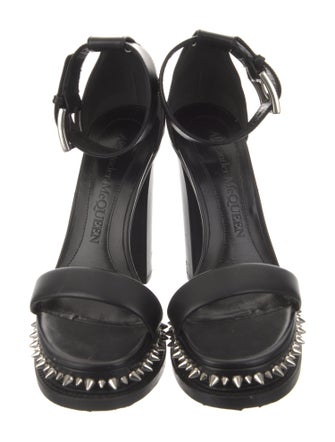 Alexander McQueen Leather Studded Accents Sandals