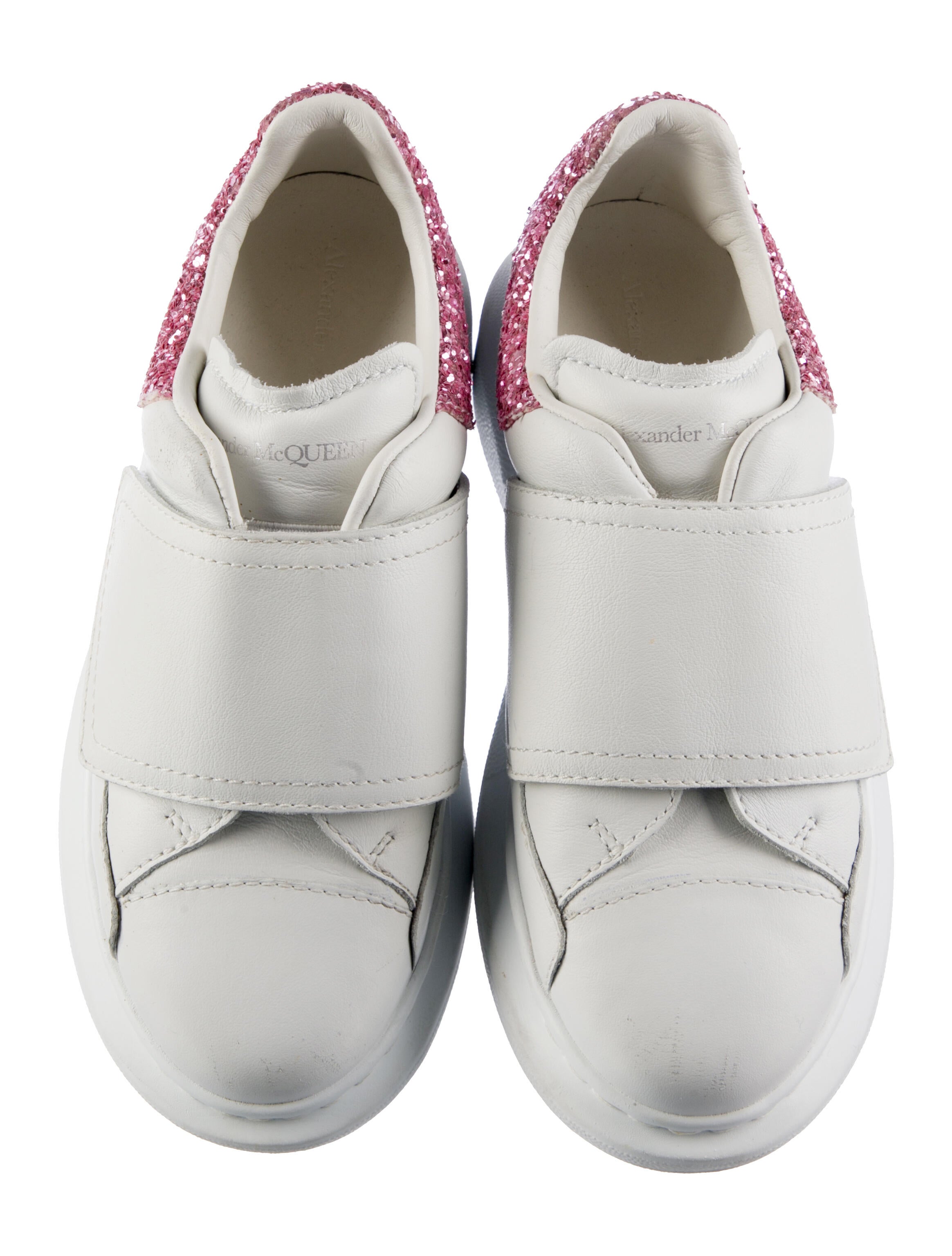 Alexander McQueen kid girls; pink and white shoes