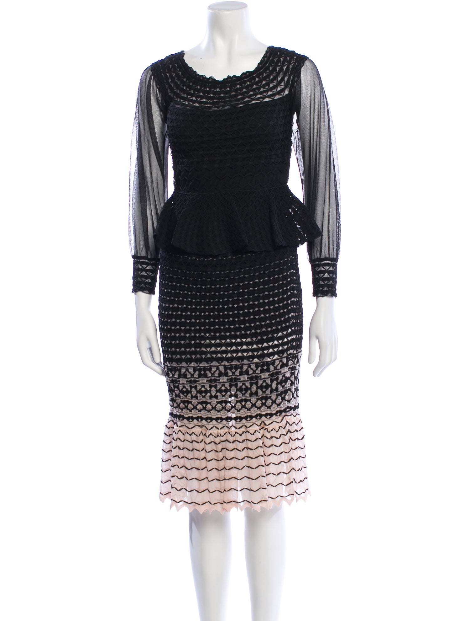 Alexander McQueen Striped Midi Length Dress