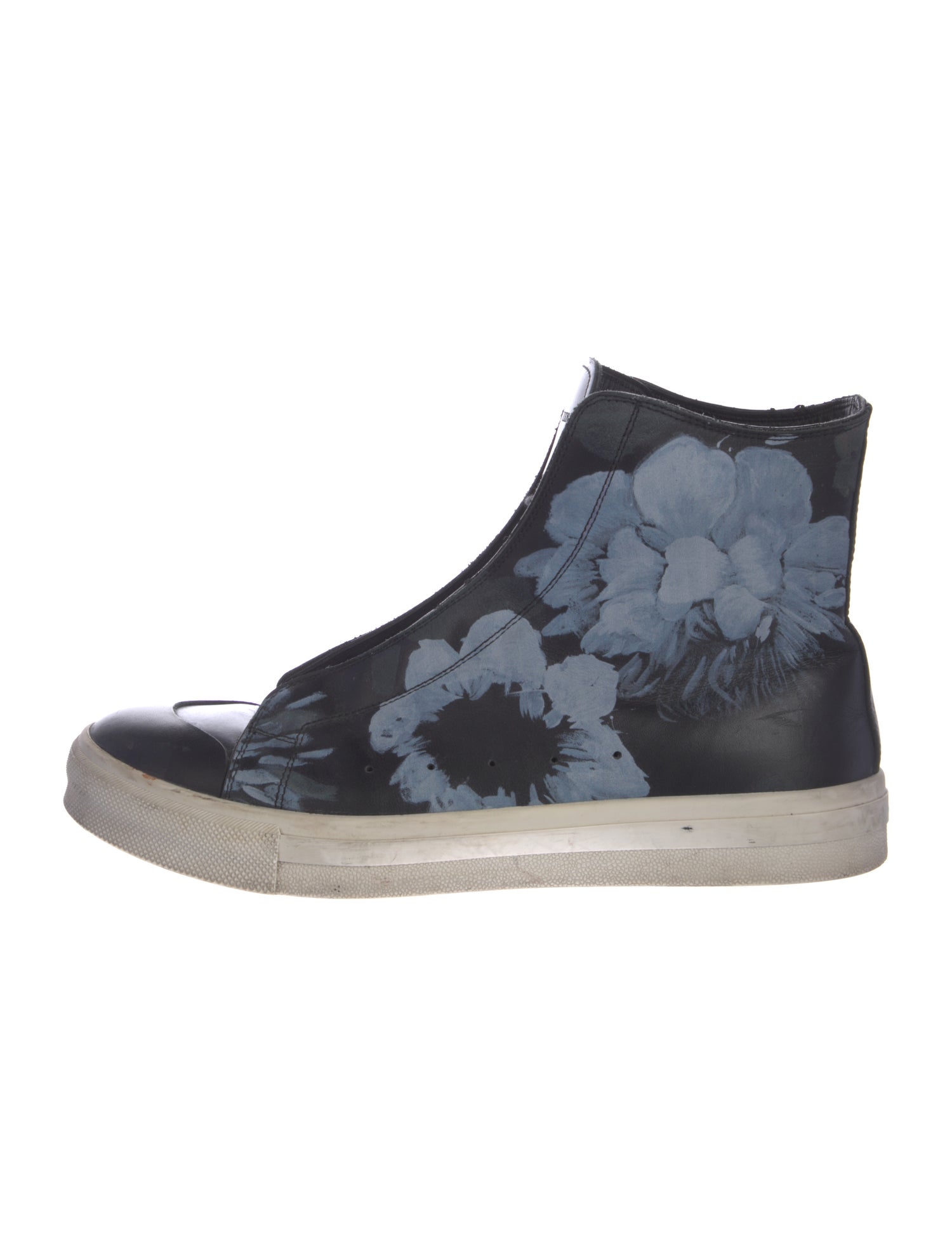 Alexander McQueen Leather Floral Print Sneakers