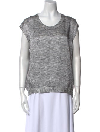 Alexander McQueen Silk Scoop Neck Tank Top