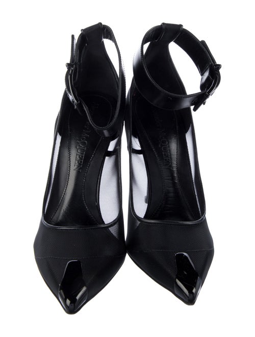 Alexander McQueen Leather Mesh Accents Pumps