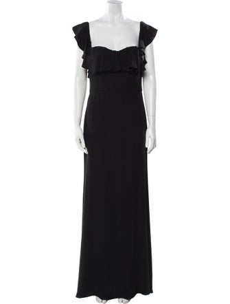 Alexander McQueen Square Neckline Long Dress