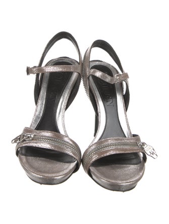 Alexander McQueen Skull Leather Slingback Sandals