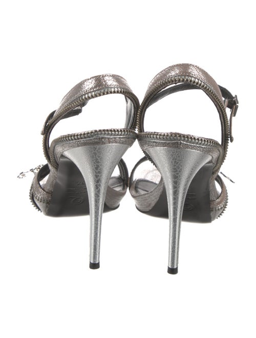 Alexander McQueen Skull Leather Slingback Sandals