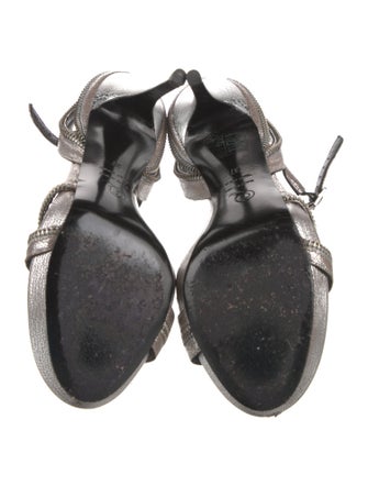 Alexander McQueen Skull Leather Slingback Sandals