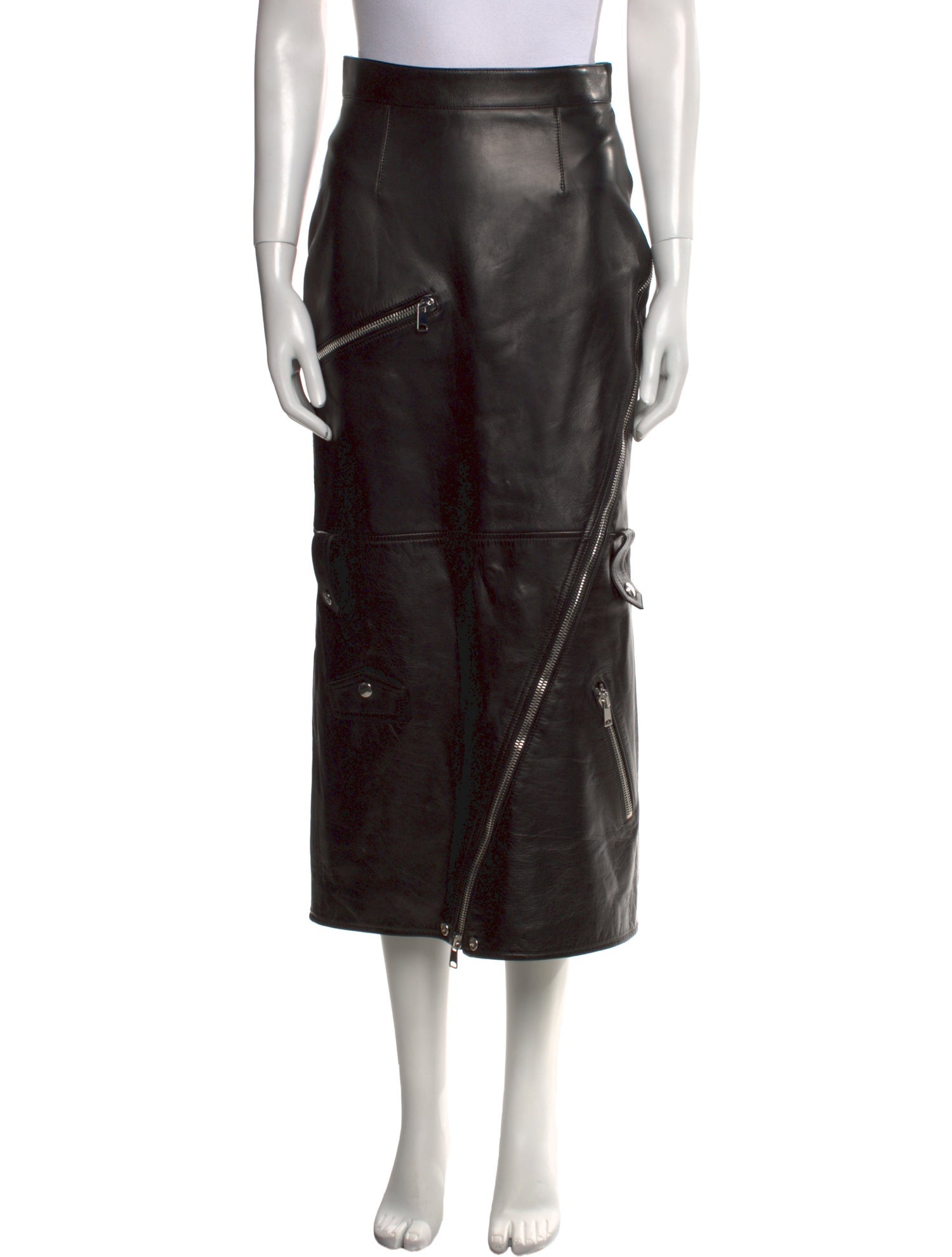 Alexander McQueen Silk Midi Length Skirt