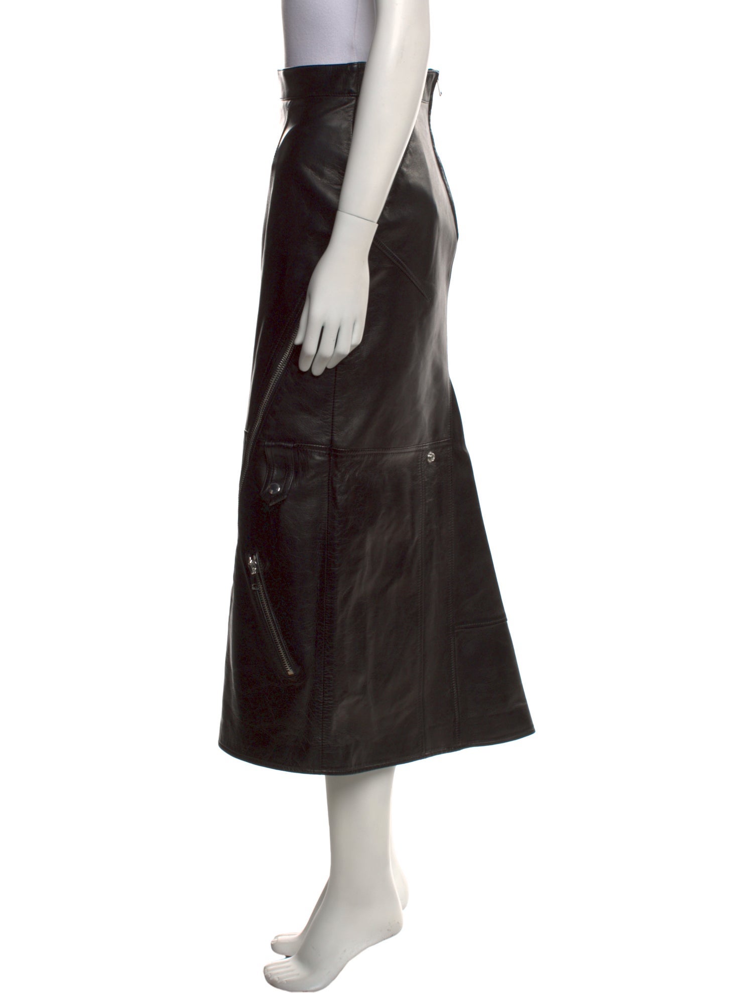 Alexander McQueen Silk Midi Length Skirt