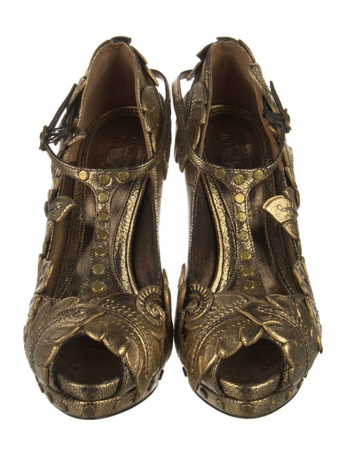 Alexander McQueen Leather Studded Accents T-Strap Pumps