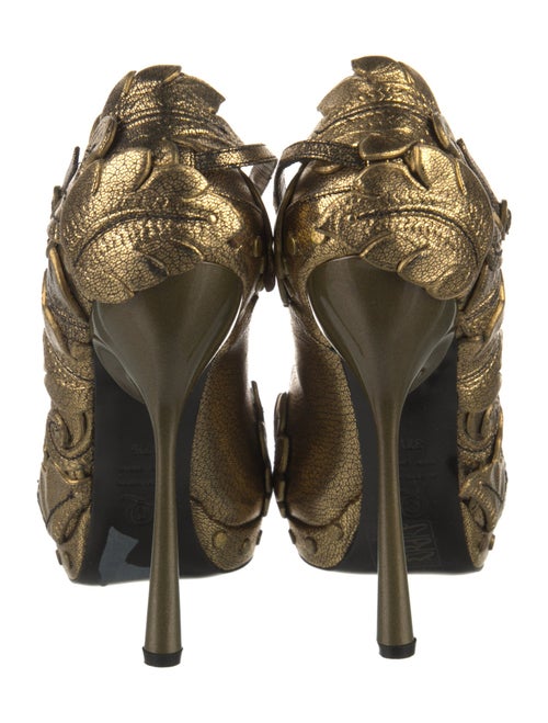 Alexander McQueen Leather Studded Accents T-Strap Pumps