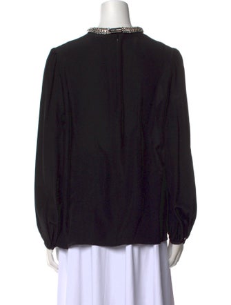 Alexander McQueen Silk Mock Neck Blouse