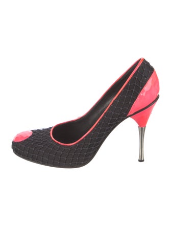 Alexander McQueen Snakeskin Colorblock Pattern Pumps