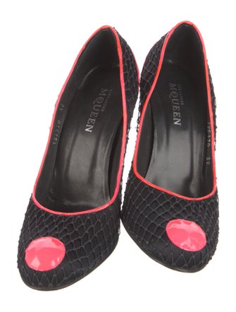 Alexander McQueen Snakeskin Colorblock Pattern Pumps