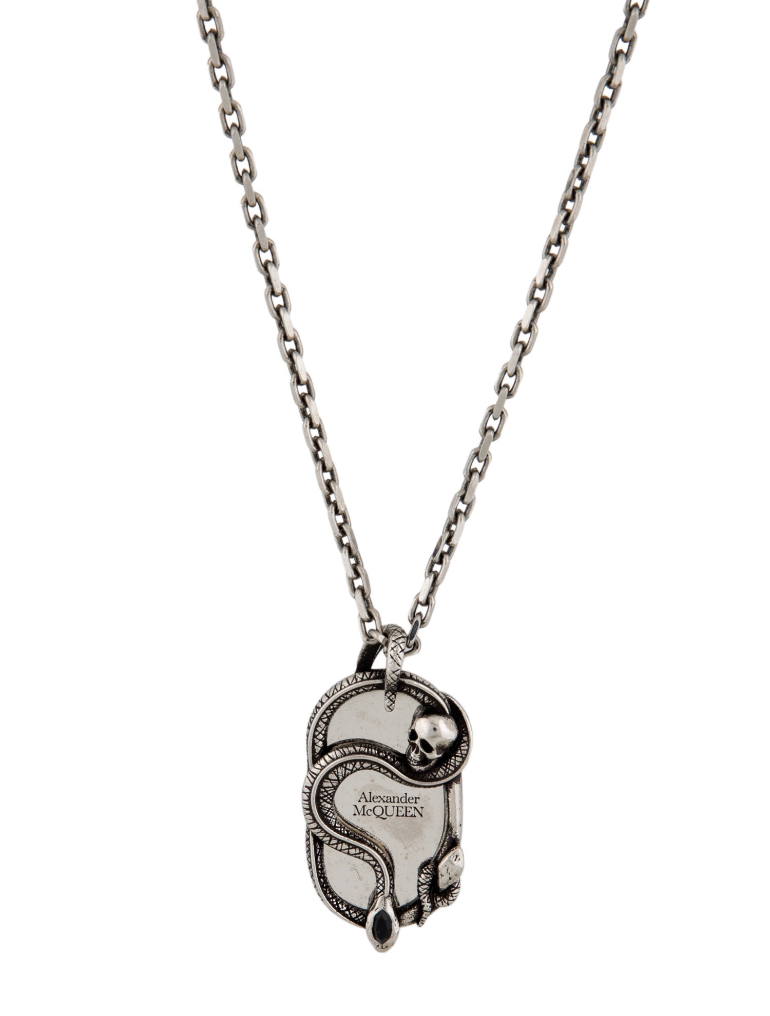 Alexander McQueen Snake & Skull Pendant Necklace