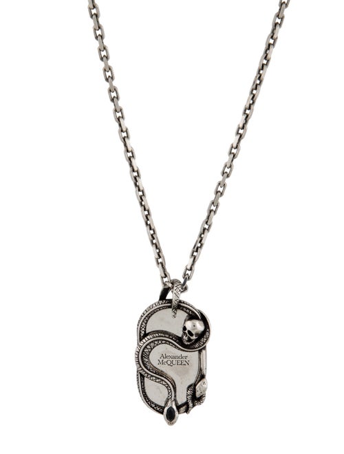 Alexander McQueen Snake & Skull Pendant Necklace
