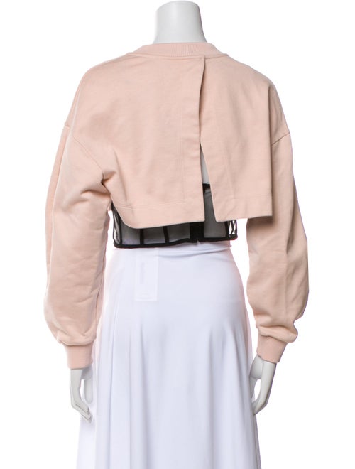 Alexander McQueen Crew Neck Long Sleeve Crop Top