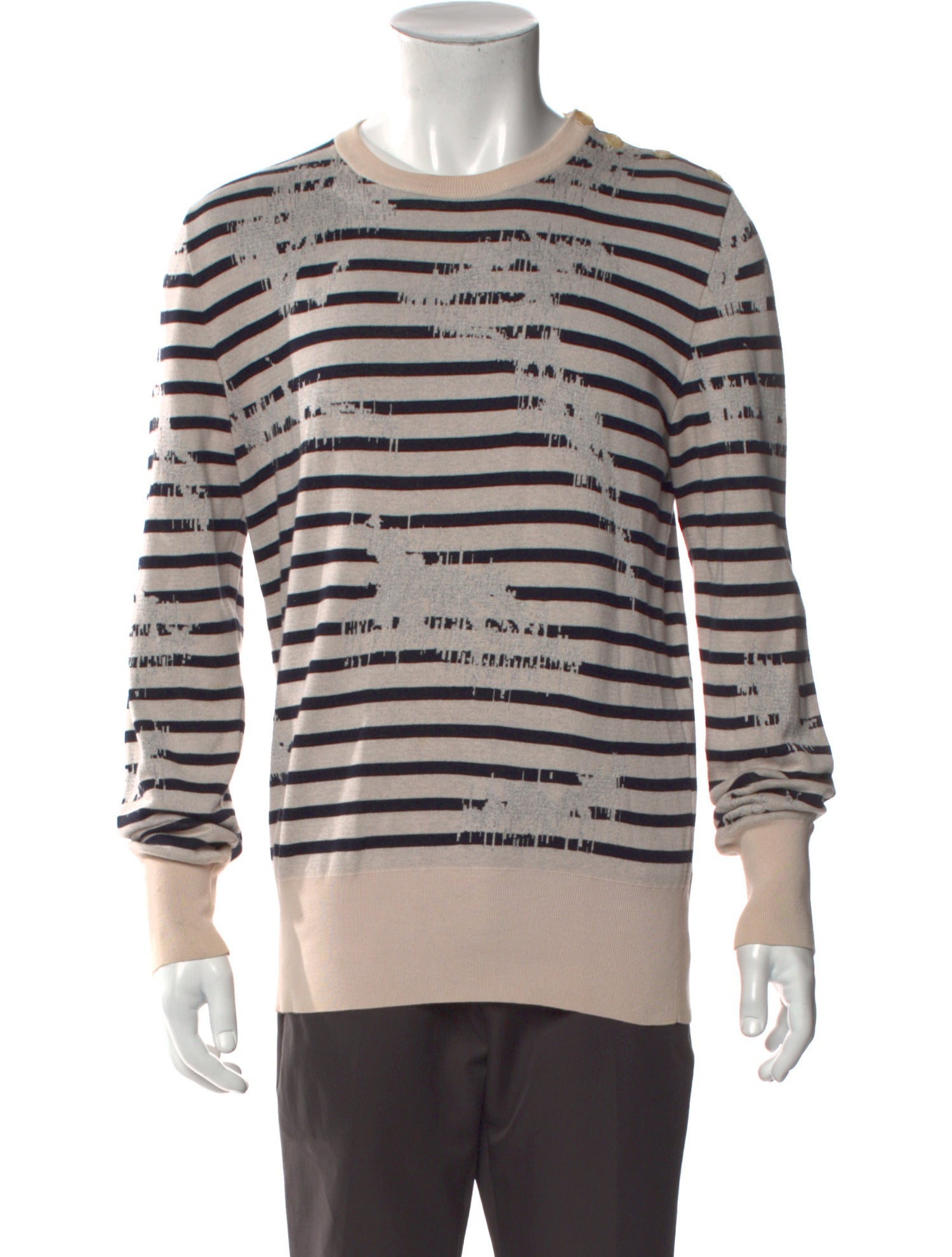 Alexander McQueen Striped Crew Neck Pullover