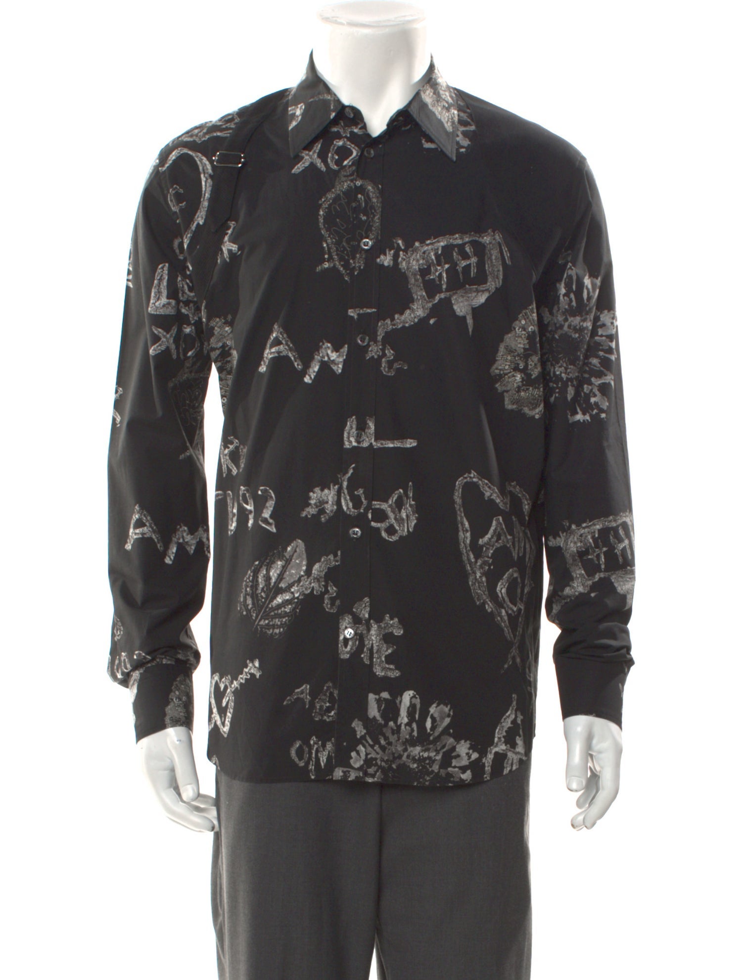 Alexander McQueen Printed Long Sleeve Shirt