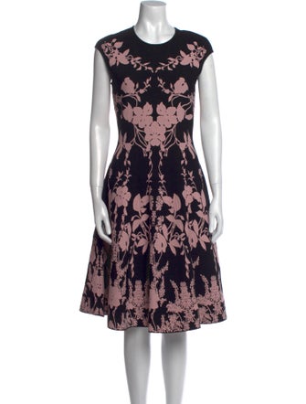 Alexander McQueen Floral Print Midi Length Dress