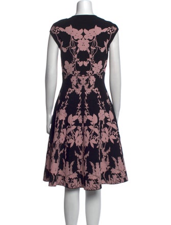Alexander McQueen Floral Print Midi Length Dress