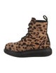 Alexander McQueen Ponyhair Animal Print Lace-Up Boots