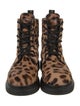 Alexander McQueen Ponyhair Animal Print Lace-Up Boots