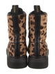 Alexander McQueen Ponyhair Animal Print Lace-Up Boots