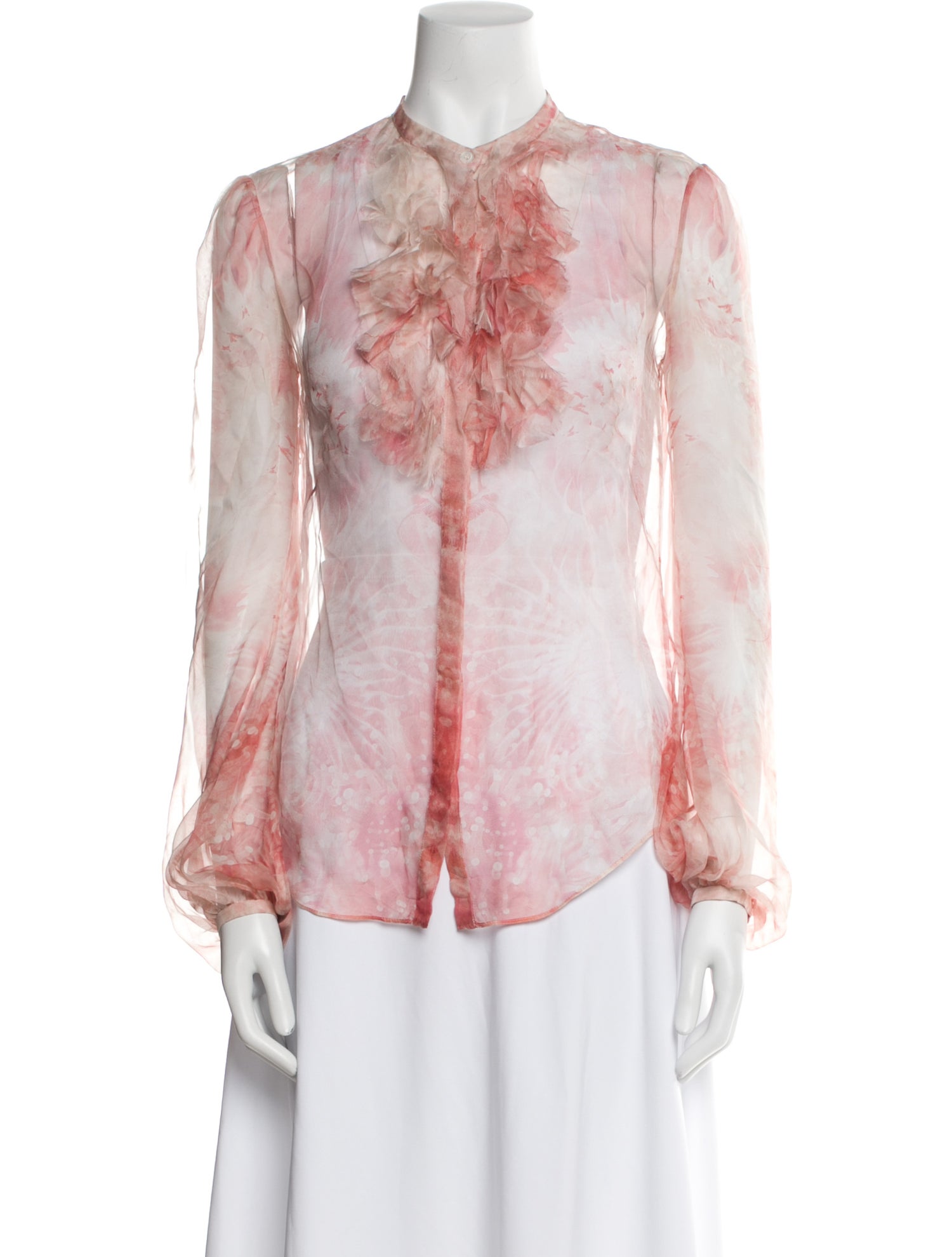 Alexander McQueen Silk Floral Print Blouse