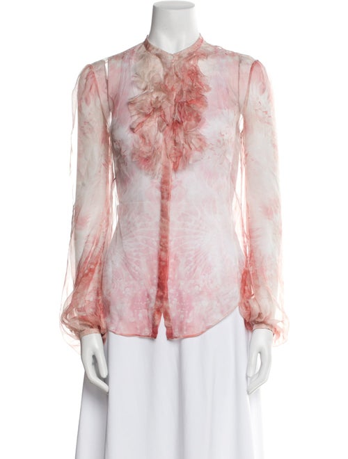 Alexander McQueen Silk Floral Print Blouse
