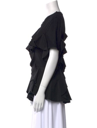 Alexander McQueen Crew Neck Short Sleeve Blouse