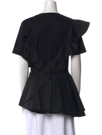 Alexander McQueen Crew Neck Short Sleeve Blouse