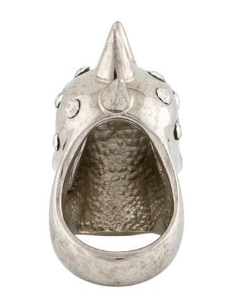 Alexander McQueen Crystal Mohawk Skull Cocktail Ring