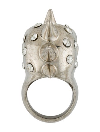 Alexander McQueen Crystal Mohawk Skull Cocktail Ring