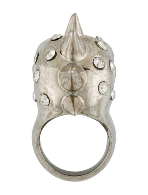 Alexander McQueen Crystal Mohawk Skull Cocktail Ring