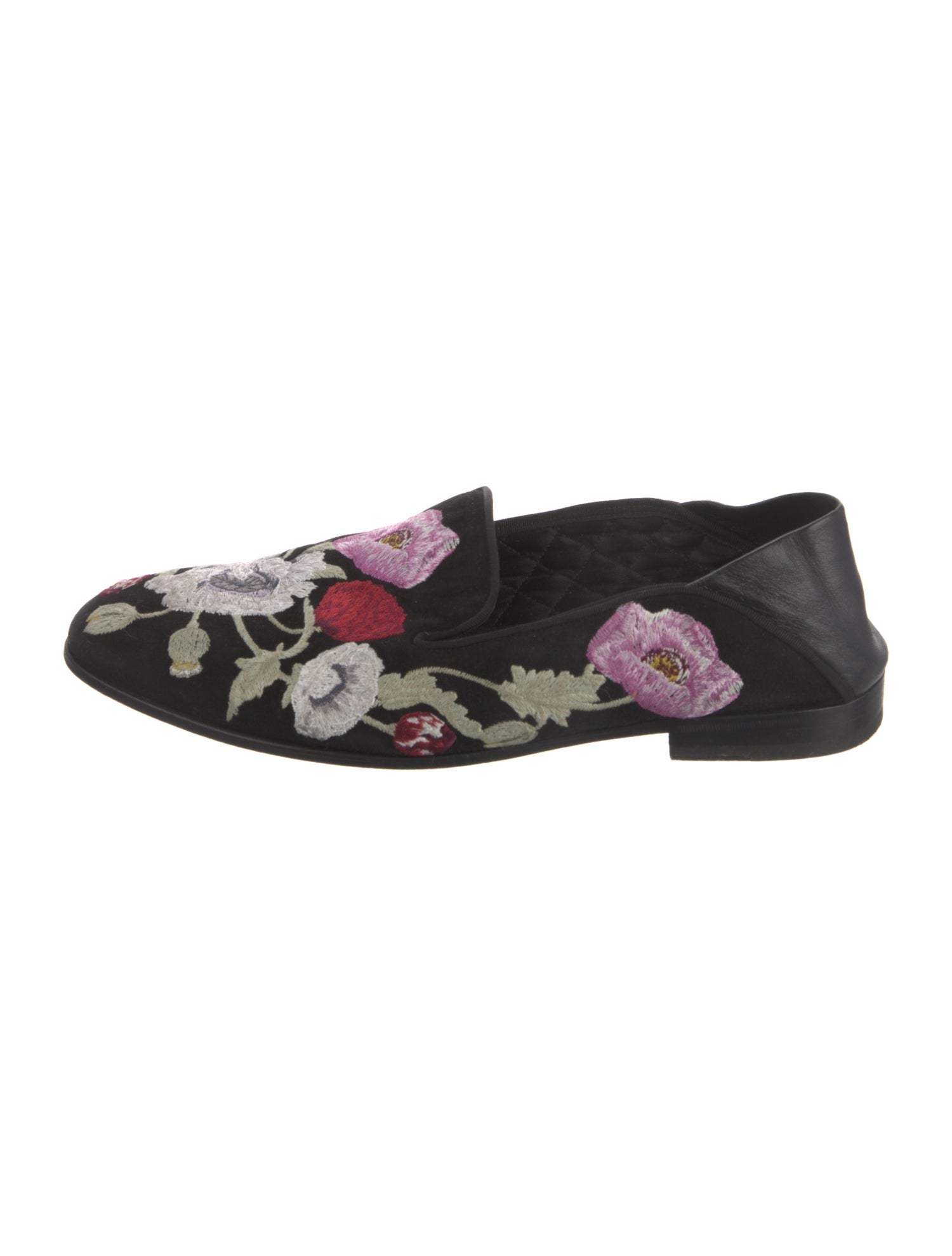 Alexander McQueen Suede Floral Print Loafers