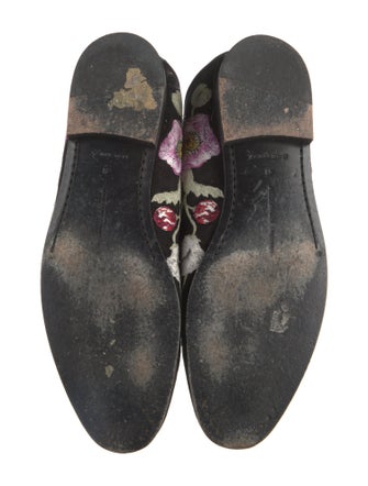 Alexander McQueen Suede Floral Print Loafers