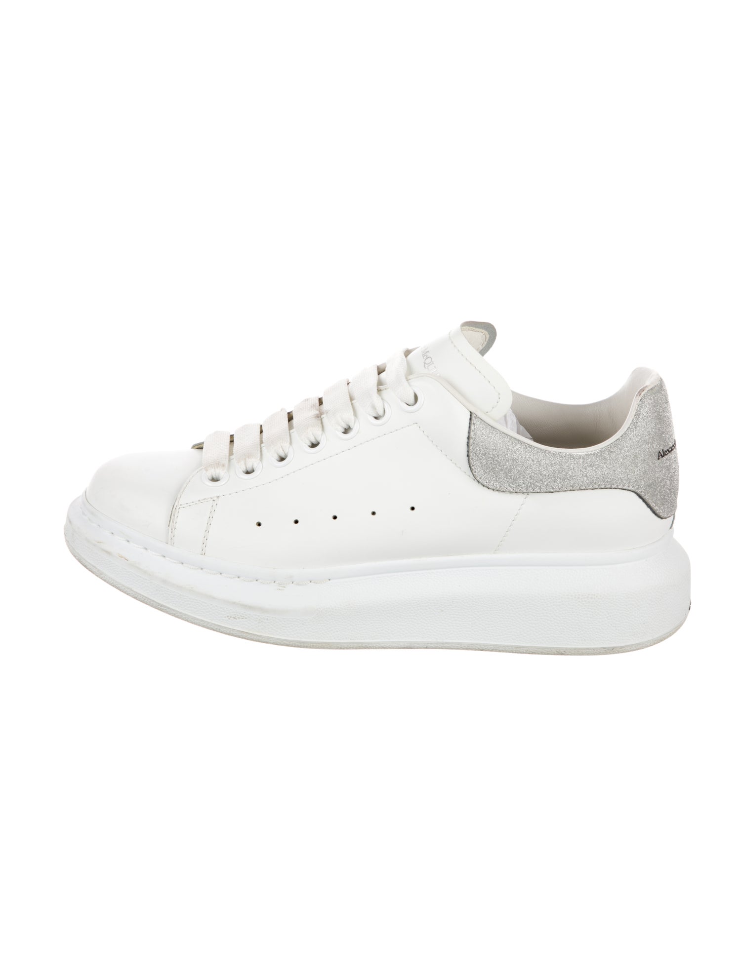Alexander McQueen Leather Glitter Accents Sneakers