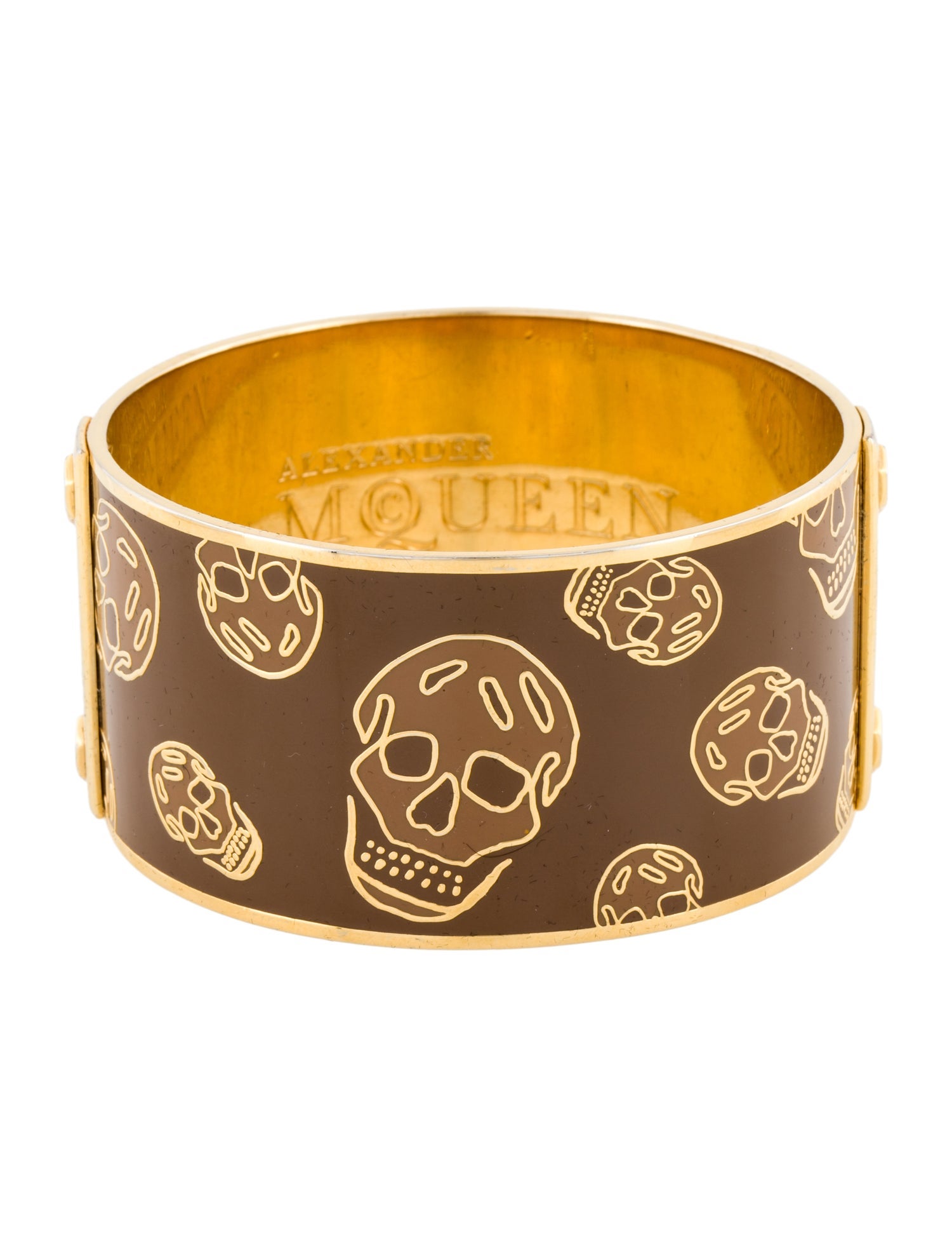 Alexander McQueen Enamel Skull Bangle Bracelet