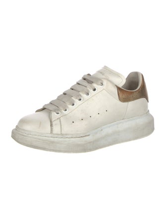 Alexander McQueen Leather Colorblock Pattern Sneakers
