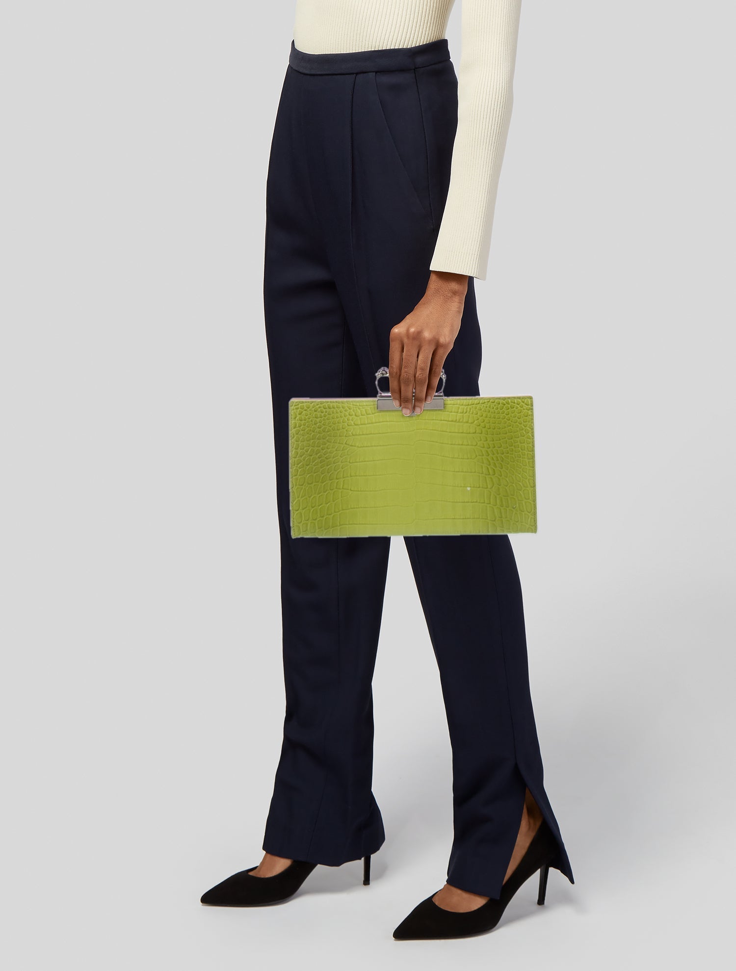 Alexander McQueen Embossed Leather Clutch