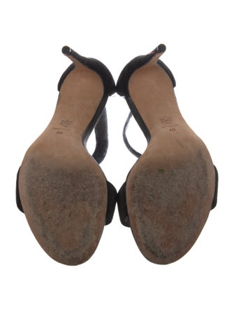 Alexander McQueen Suede Crystal Embellishments Sandals