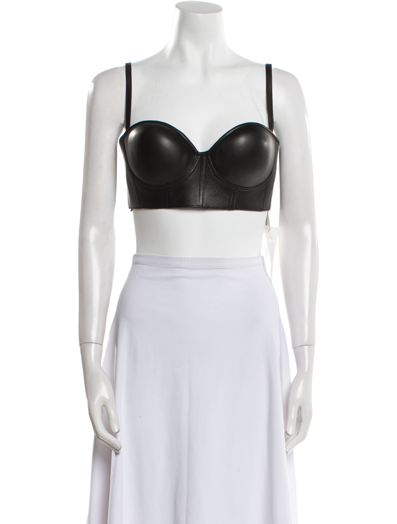 Alexander McQueen Leather Square Neckline Crop Top w/ Tags