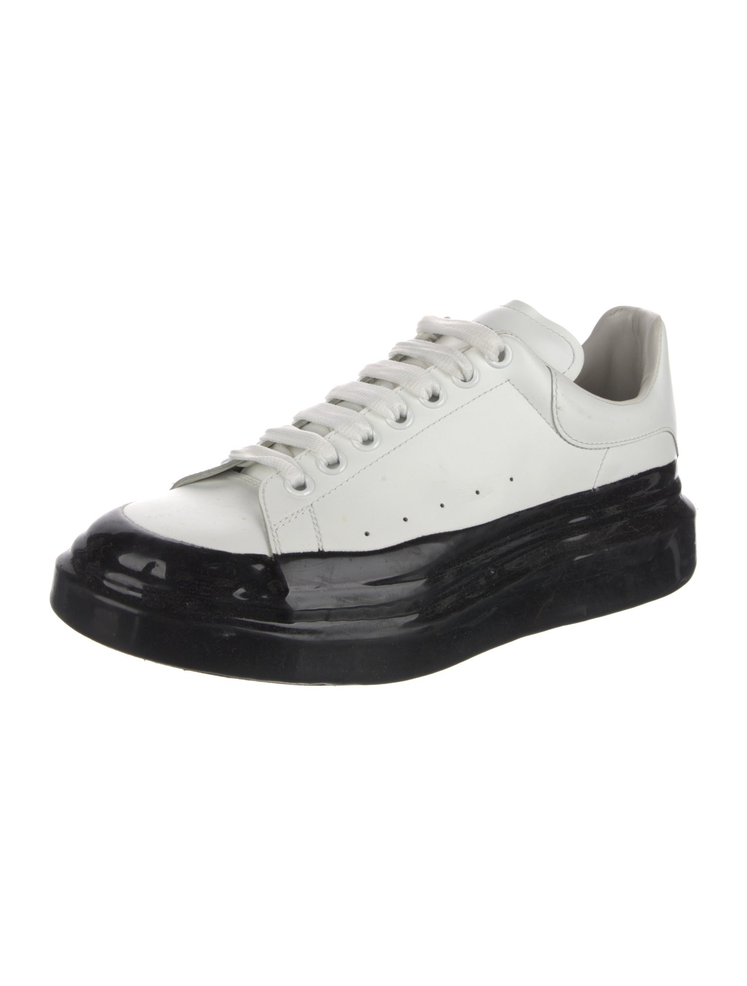 Alexander McQueen Leather Colorblock Pattern Athletic Sneakers