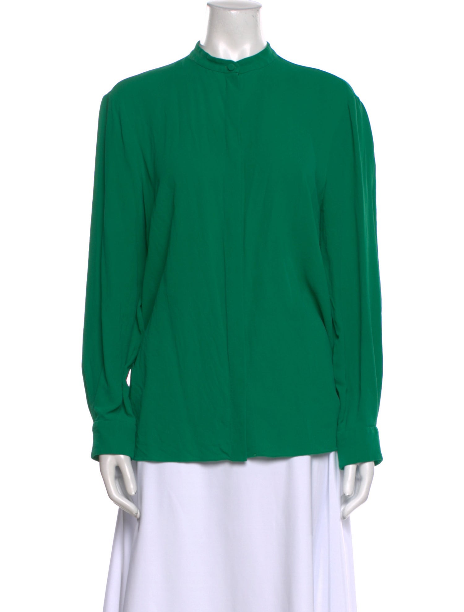 Alexander McQueen Silk Mock Neck Blouse