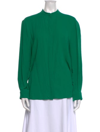 Alexander McQueen Silk Mock Neck Blouse