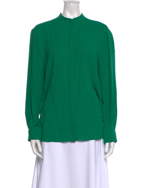 Alexander McQueen Silk Mock Neck Blouse